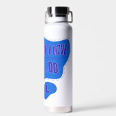Motiverende Blauwe Retro Ster Stijl Waterfles (Achterkant)