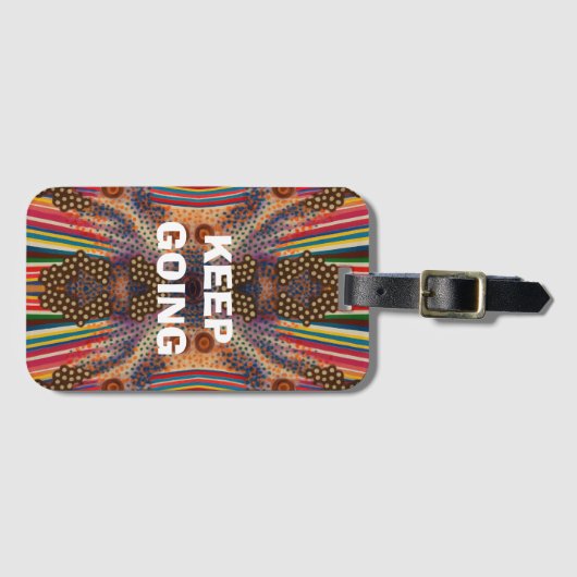 Motiverende “Blijf Doorgaan” Celtelefoonhoesje Bagagelabel (Voorkant (horizontaal))