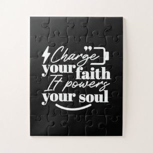 Motiverende christelijke quote – Laad je geloof op Legpuzzel