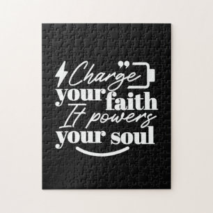 Motiverende christelijke quote – Laad je geloof op Legpuzzel