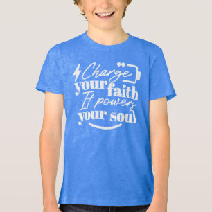 Motiverende christelijke quote - Laad je geloof op Tri-Blend Shirt