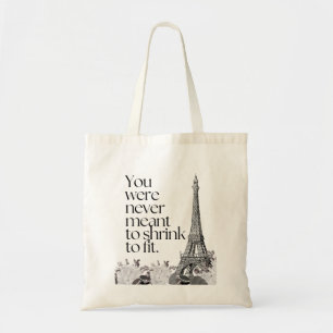Motiverende citat muurkunst van de Eiffeltoren in Tote Bag