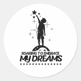 Motiverende citat ontwerp ronde sticker