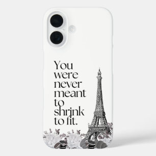 Motiverende Citatemuurkunst van de Eiffeltoren in  iPhone 16 Hoesje