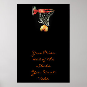 Motiverende citaten basketbal deur poster