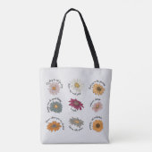 Motiverende citaten Bloem Kleurig Bloeiend Tote Bag (Achterkant)
