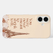 Motiverende Citatumuatiefdruk met Eiffeltoren Pari Case-Mate iPhone Case (Achterkant (horizontaal))