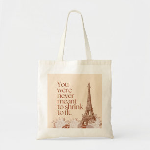 Motiverende Citatumuatiefdruk met Eiffeltoren Pari Tote Bag