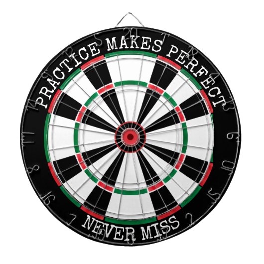 Motiverende Dartbord Muur Kunst Oefenquote (Voorkant)