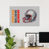 Motiverende Droom Geloof Bereik Voetbal Poster (Thuiskantoor)