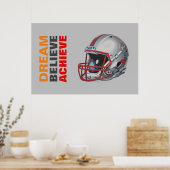 Motiverende Droom Geloof Bereik Voetbal Poster (Keuken)