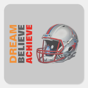 Motiverende Droom Geloof Bereik Voetbal Vierkante Sticker