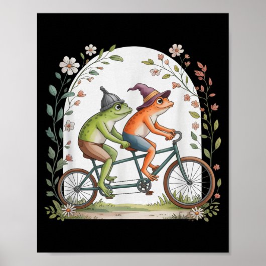 Motiverende Fiets Kikker Tandem Fietsen Poster (Voorkant)