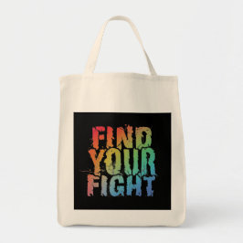 Motiverende 'Find Your Fight' citaat kunst Tote Bag