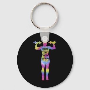 Motiverende Fitness Vrouw Bodybuilding Gym Tie Dye Sleutelhanger