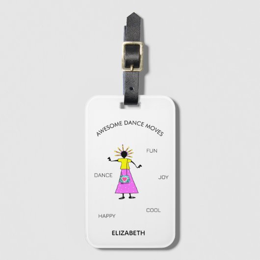 Motiverende, Geweldige Dansbewegingen Bagagelabel (Voorkant (verticaal))
