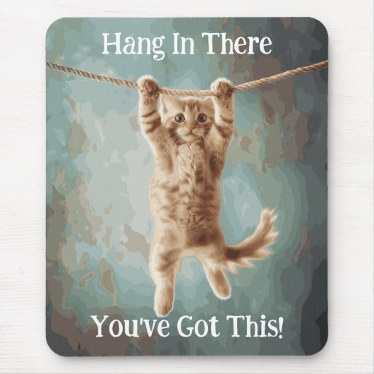 Motiverende Grappige Hou Vol Cat Poster Muismat (Voorkant)