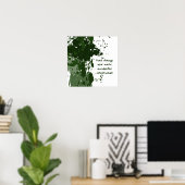 Motiverende groene verfspatten poster (Thuiskantoor)