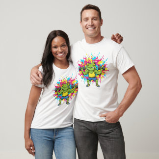 Motiverende Gym Kikker Gewichtheffen Kleurrijke Ku T-shirt