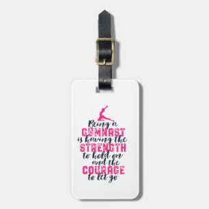 Motiverende gymnastiekquote sport meisje gymnaste bagagelabel