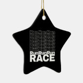 Motiverende hardloopcitaat voor in training - hard keramisch ornament (Rechts)
