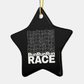 Motiverende hardloopcitaat voor in training - hard keramisch ornament (Links)
