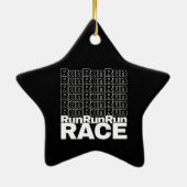 Motiverende hardloopcitaat voor in training - hard keramisch ornament (Achterkant)