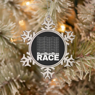 Motiverende hardloopcitaat voor in training - Ren  Tin Sneeuwvlok Ornament