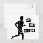 Motiverende hardloopcitaat Zwart Briefkaart (Voorkant / Achterkant)