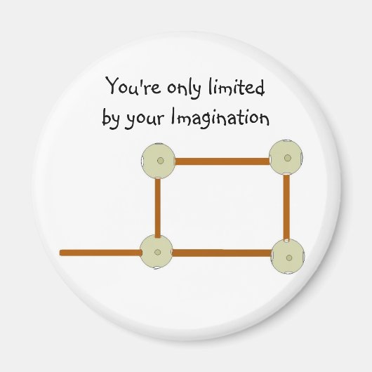 Motiverende houten bouwstenen magneet (Voorkant)