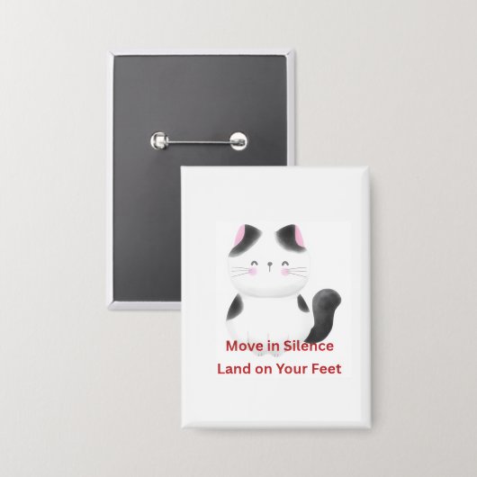 Motiverende kat graphics  button (Voorkant / Achterkant)
