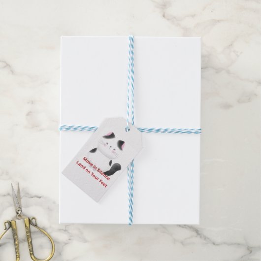 Motiverende kat graphics cadeaulabel (Met Touw)