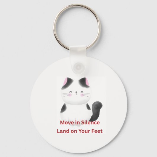 Motiverende kat graphics sleutelhanger (Voorkant)