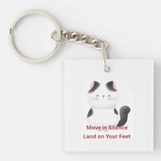 Motiverende kat graphics sleutelhanger (voorkant)