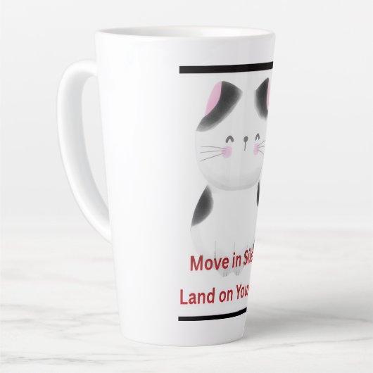 Motiverende Kat Latte Mok (Linkerhoek)