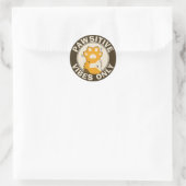 Motiverende Kat Pawsitieve vibes alleen Leuke Poot Ronde Sticker (Tas)