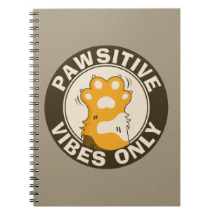 Motiverende Kat Pawsitive vibes only School Notitieboek