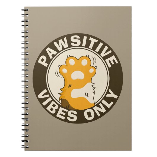 Motiverende Kat Pawsitive vibes only School Notitieboek (Voorkant)