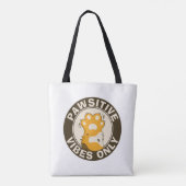 Motiverende Kattenpoot Positieve vibraties alleen Tote Bag (Achterkant)