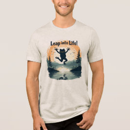 Motiverende kikker sprong het leven in Zonsopgang Tri-Blend Shirt