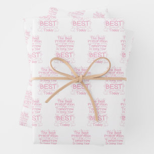 Motiverende meisjescitaat - Doe je best vandaag Inpakpapier Vel