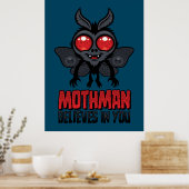 Motiverende Mothman Gelooft in Jou Poster (Keuken)