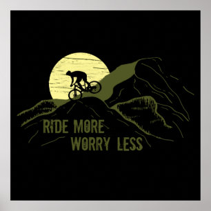 Motiverende Mountainbike-quote - Grappige fietsen Poster