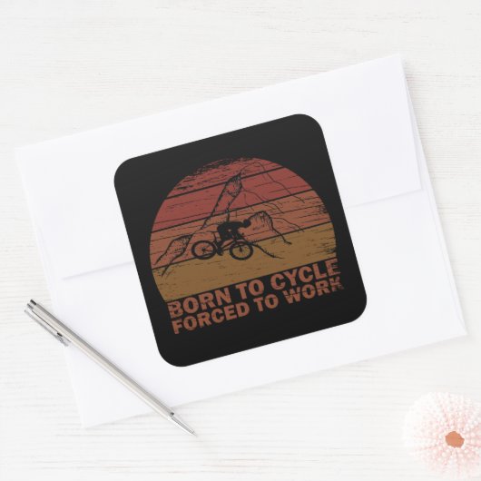 Motiverende Mountainbike-quote - Grappige fietsen Vierkante Sticker (Envelop)