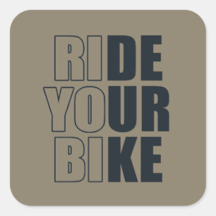 Motiverende Mountainbike-quote - Grappige fietsen Vierkante Sticker