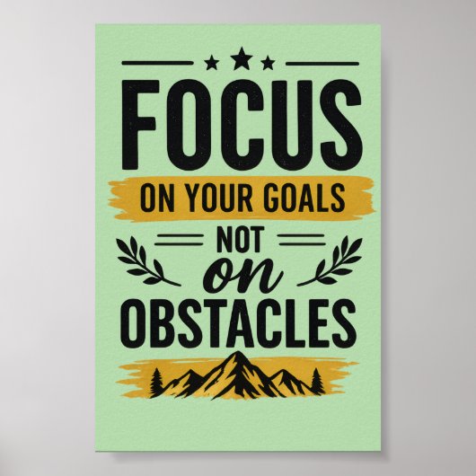 Motiverende Muur Kunst Poster 'Focus Op Je Doelen' (Voorkant)