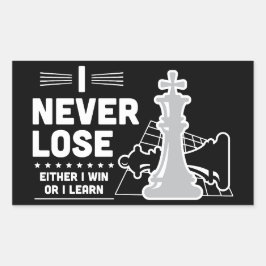 Motiverende Nooit Verliezen Schaak Quote Rechthoekige Sticker