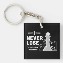 Motiverende Nooit Verliezen Schaak Quote Sleutelhanger