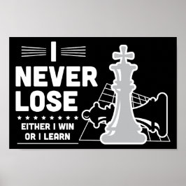 Motiverende Nooit Verliezen Schaakquote Poster