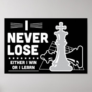 Motiverende Nooit Verliezen Schaakquote  Poster